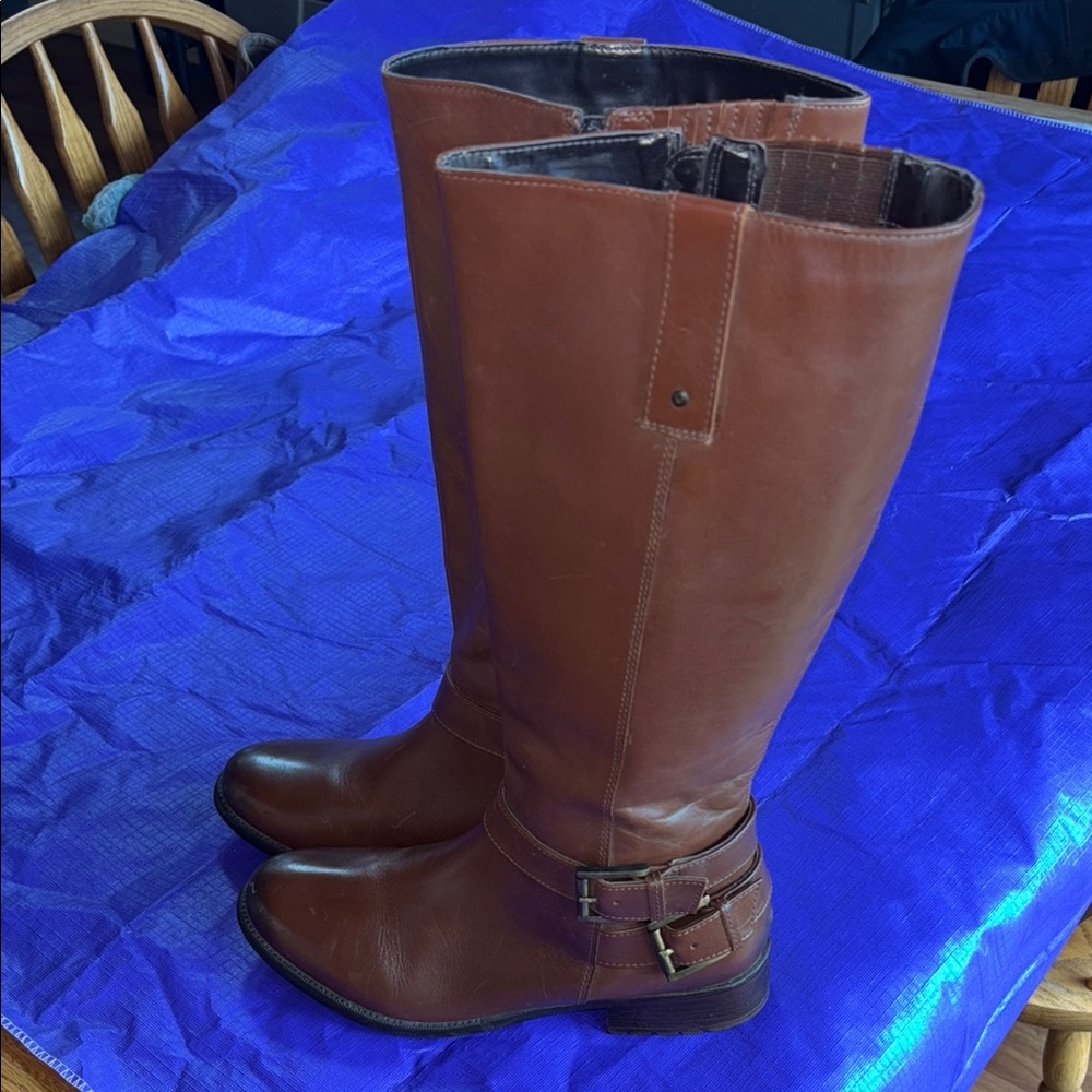 Clarks brown leather  over the knee boot